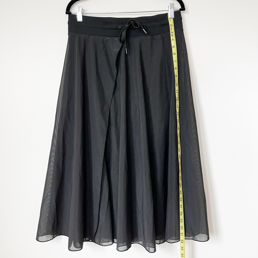 NEW Halara High Waist Drawstring Mesh Pocket Flowy Midi Casual Skirt Black Large - Picture 11 of 16